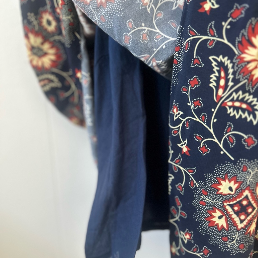 Sea New York Robina 3/4 Sleeve Maxi Long Dress Navy Floral Cottagecore Tassel - Picture 8 of 13